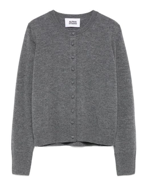 Cardigan Con Bottoni di Alpha Studio in Gray