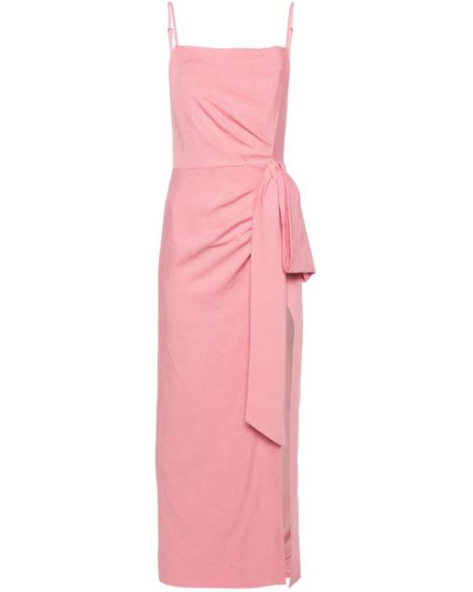 MSGM Pink Gewebtes Kleid mit Schleifendetail