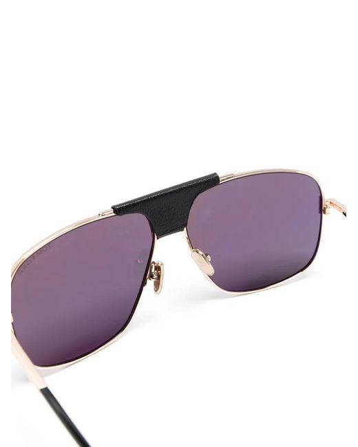 Tom Ford Black Tex Pilot-Frame Sunglasses