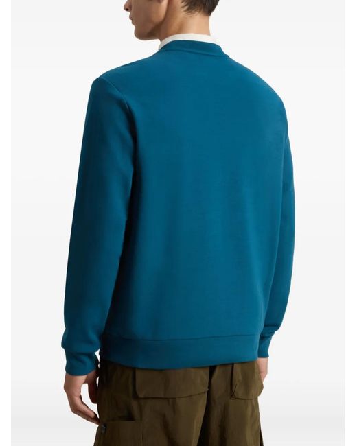 Woolrich Blue Logo Interlock Crew-Neck Sweater for men
