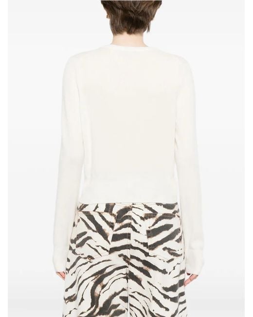N.Peal Cashmere White Cardigan Ivy À Fermeture Zippée