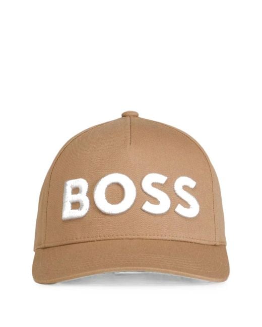 Boss Brown Logo-Embroidered Cap for men