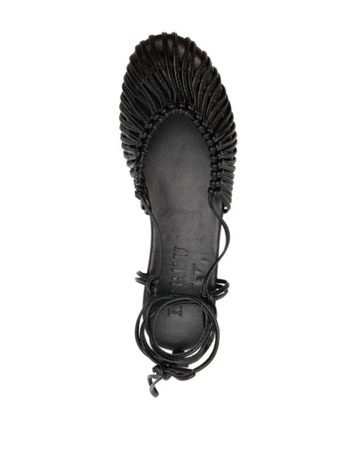 Hereu Black Mantera Knotted Leather Sandals