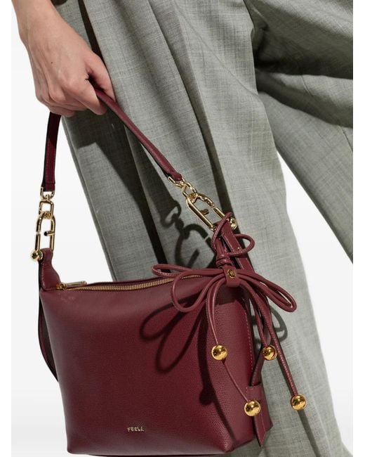 Furla Red Poppy Bow-Detail Keychain