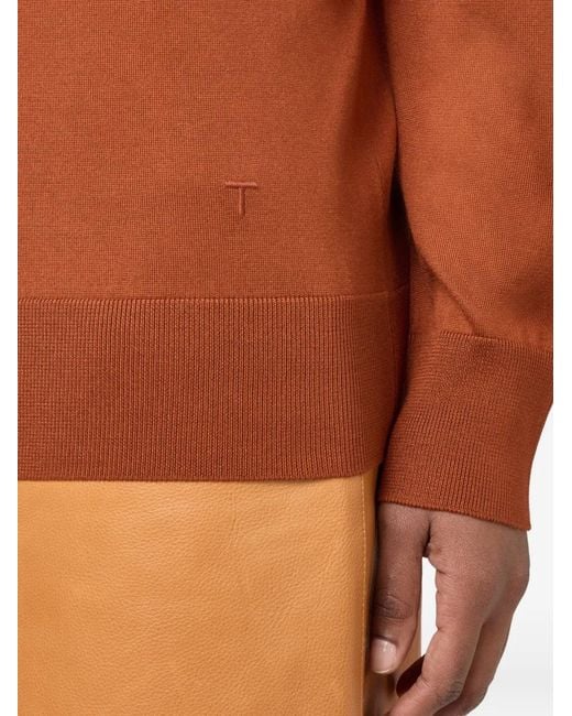 Tod's Orange Long-Sleeves Top