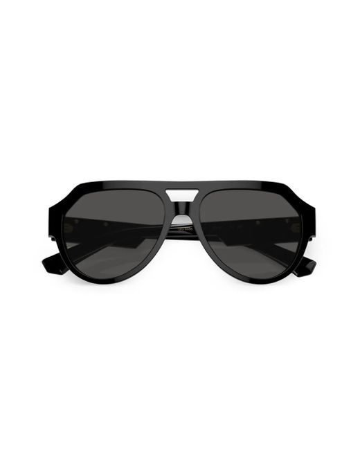 Gafas de sol con placa del logo Dolce & Gabbana de hombre de color Black