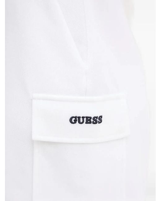 Guess White Amaryllis Cargo-Pocket Shorts