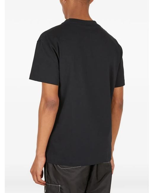 Soulland Black Print-Detail T-Shirt for men