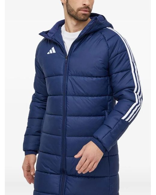 Adidas Blue Three-Stripe Design Padded Coat for men