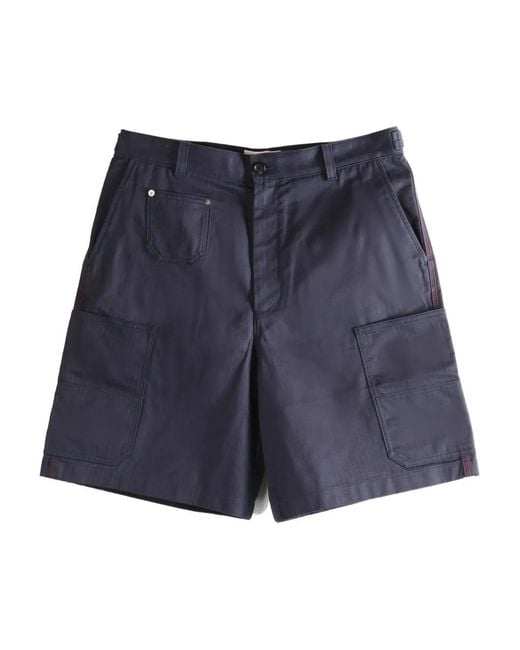 Givenchy Blue Denim Shorts With Patch Pockets for men