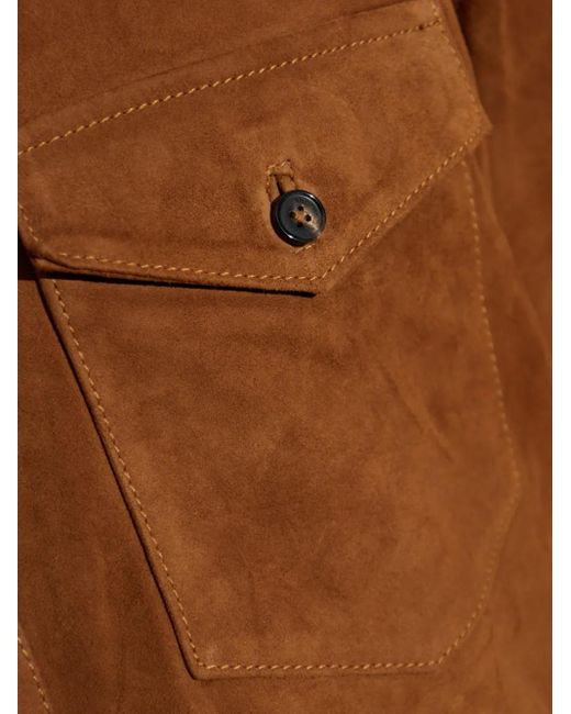 Zadig & Voltaire Brown Sergy Suede Leather Shirt for men