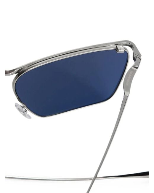 Jil Sander Blue Wireframe Rectangle-Frame Sunglasses