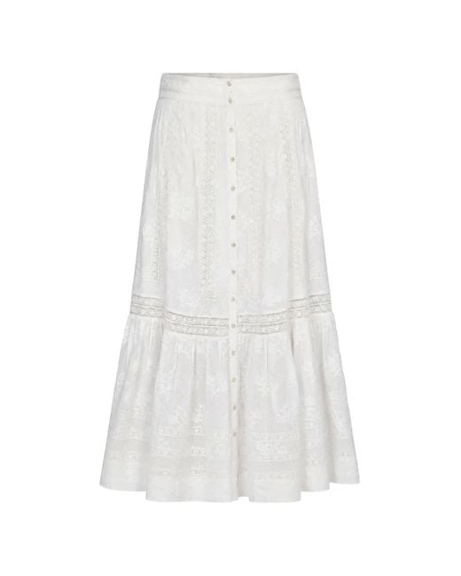 LoveShackFancy White Araminta Maxi Skirt