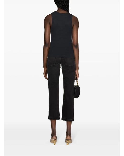 Agolde Black Poppy Ribbed-Knit Tank Top