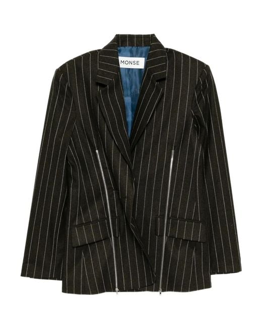 Monse Black Deconstructed Lapel Blazer