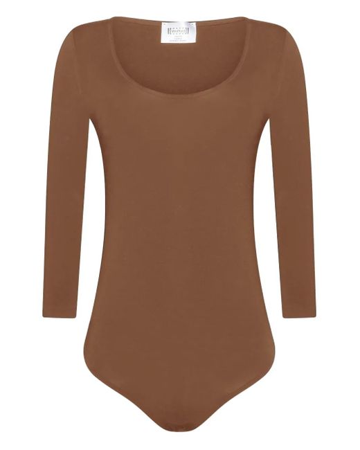 Wolford Brown Body Mit Dreiviertelärmeln
