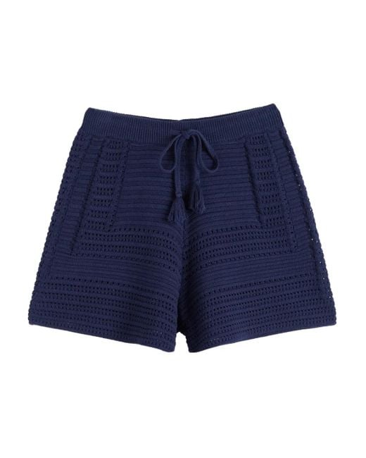 Chinti & Parker Blue Gehäkelte Shorts