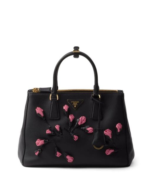 Prada Womens Black Large Galleria Tote Bag