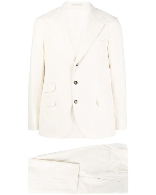 Brunello Cucinelli White Single-breasted Suit for men