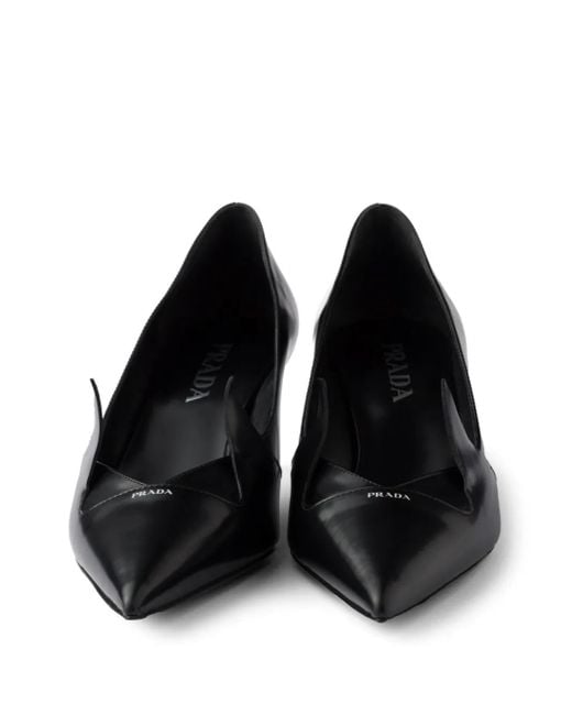 Prada Black 55Mm Two-Tone Brushed-Leather Pumps