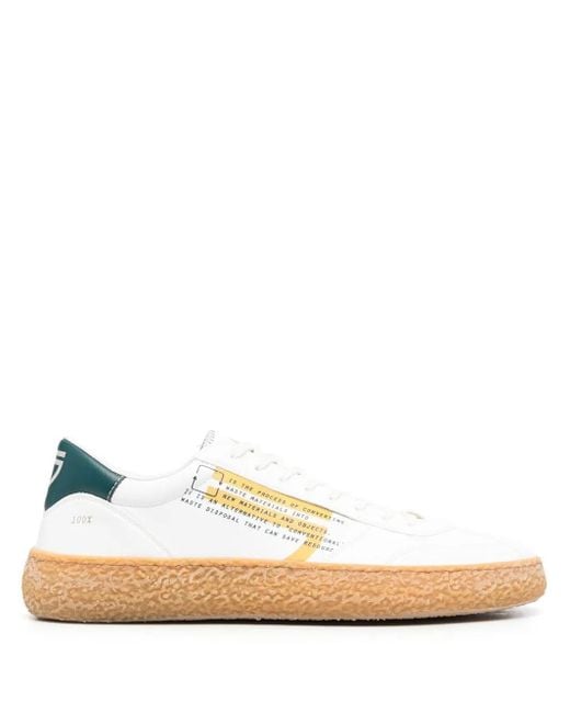 PURAAI White Senape Lace-Up Sneakers for men