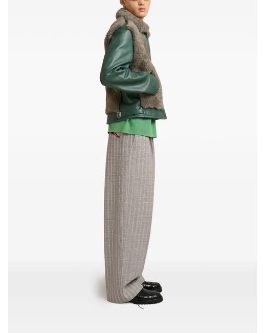 Marni Green Veste En Peau Lainée for men