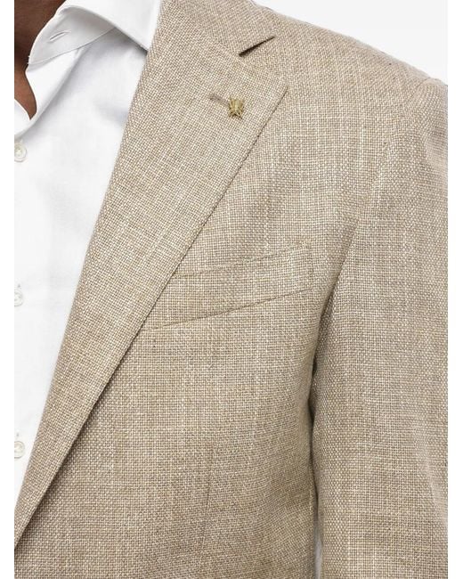 Corneliani Natural Single-Breasted Patch-Pocket Blazer for men