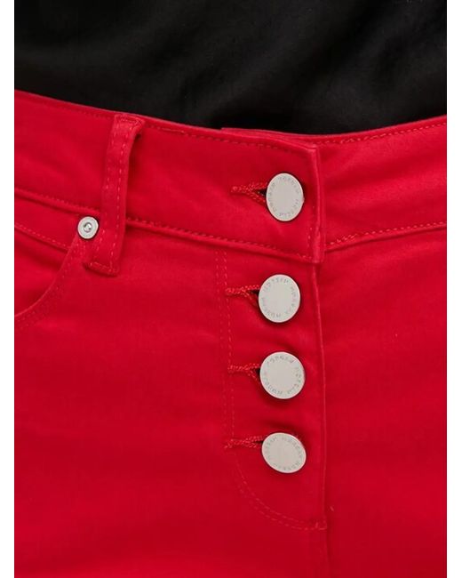 Morgan Red Button-Embellished Trousers