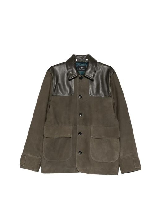 Paul Smith Green Veste Boutonnée À Poches Multiples for men