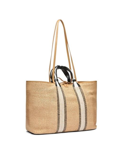 Casadei Natural Amalfi Woven Shoulder Bag