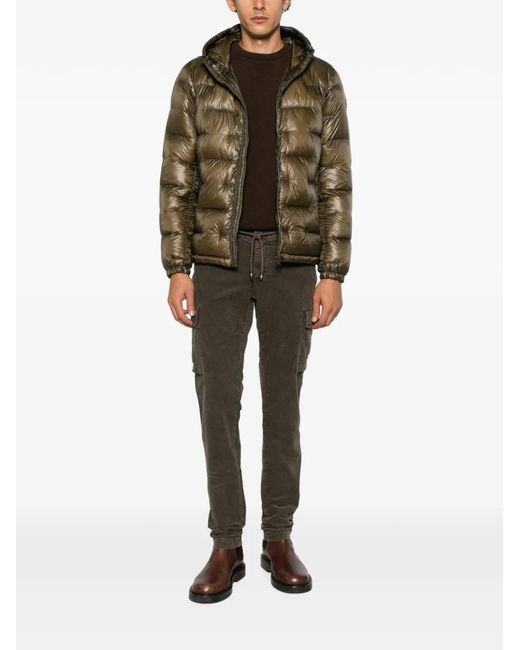 Herno Brown Quilted Hooded Jacket for men