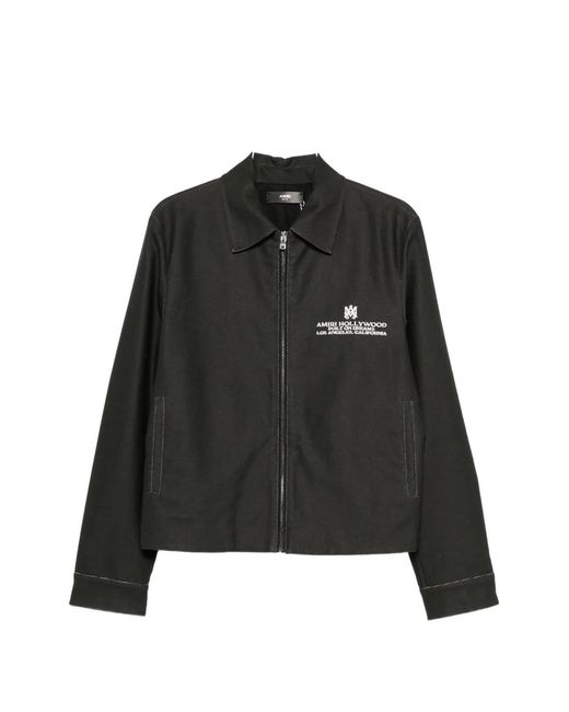 Amiri Black Logo-Print Overshirt for men