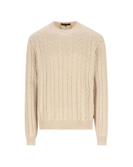 Loro Piana White Cable-Knit Sweater for men