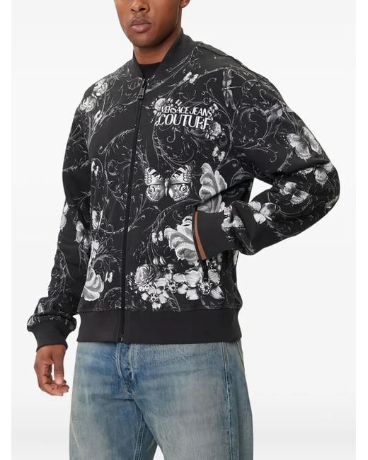 Versace Jeans Couture Black Zip-Up Bomber Jacket for men
