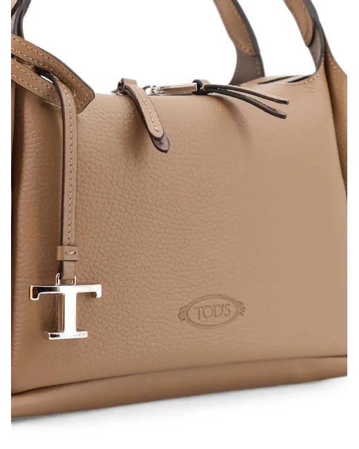 Tod's Metallic Timeless Leather Tote Bag