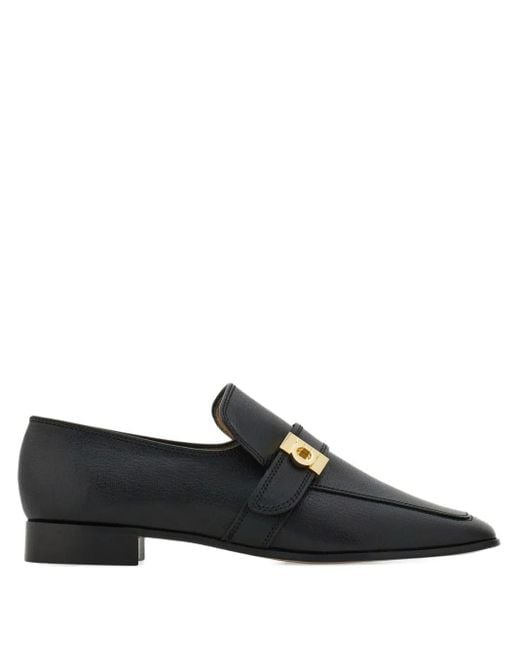Ferragamo Black Leather Loafers
