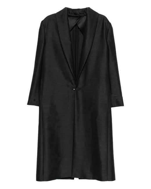 Alberta Ferretti Black Single-Breasted Coat