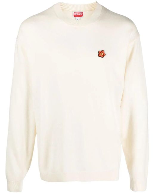 Felpa Girocollo Con Applicazione di KENZO in White da Uomo