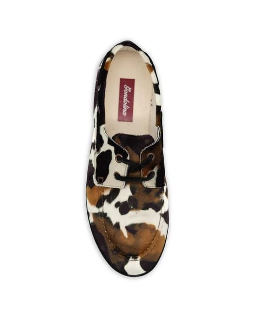 Gondolina Black Rodeo Cow-Print Boat Shoes