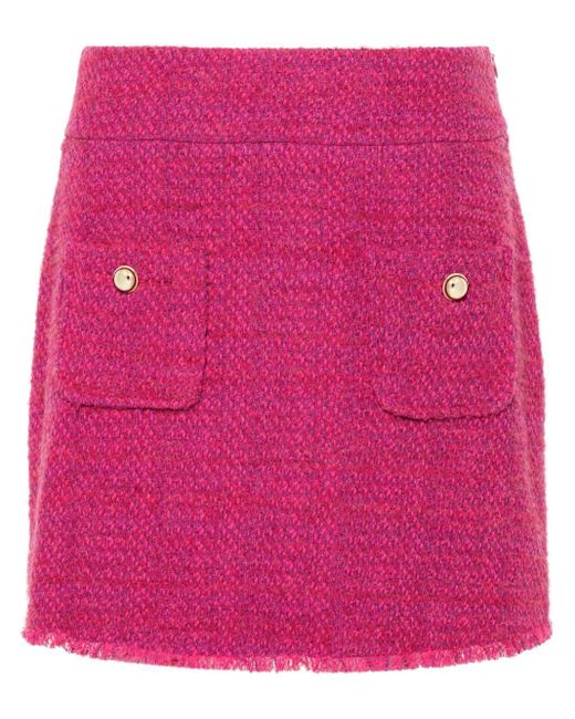 Ba&sh Pink Bonnie Tweed Mini Skirt