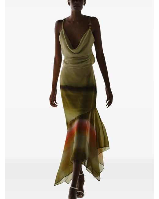 Baobab Green Carlota Asymmetrical Skirt