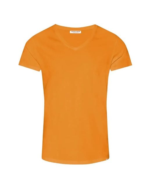 Orlebar Brown Orange V-Neck T-Shirt