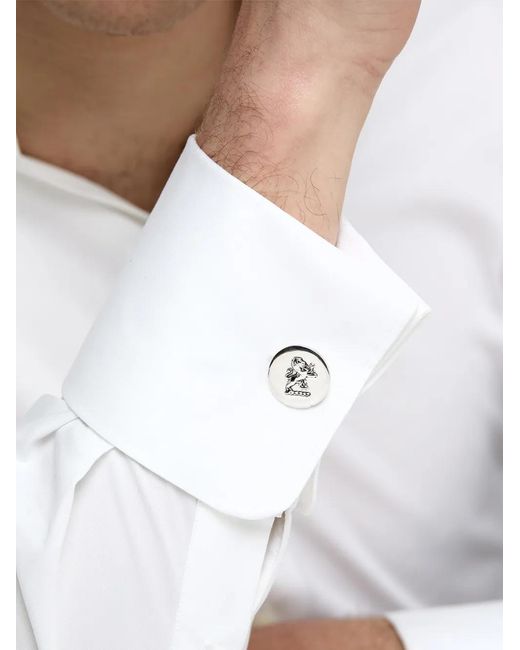 Mateo White Lion Coin Cufflinks for men