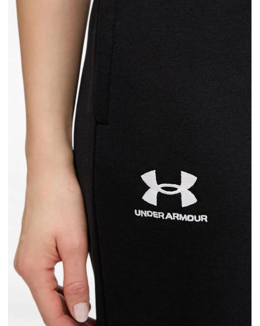 Under Armour Black Icon Logo-Print Drawstring Track Pants