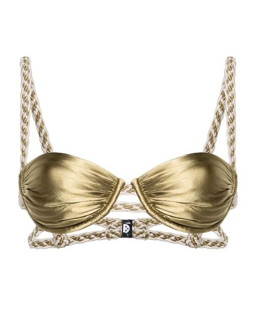 Isa Boulder Natural Braided-Straps Bikini Top