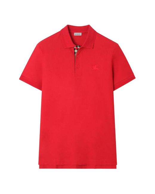 Burberry Red Cotton Polo Shirt for men