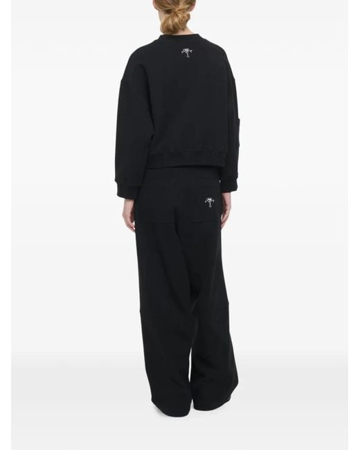 Plan C Black Belted Wide-Leg Trousers