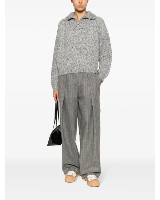 Ba&sh Gray High-Neck Knitted Jumper