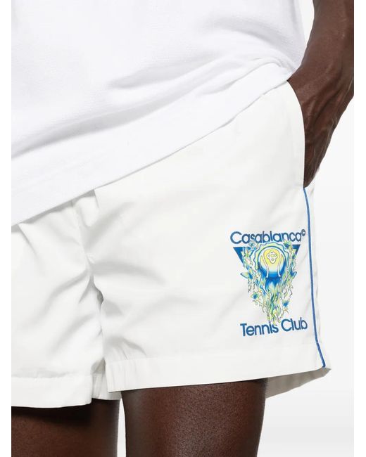 Casablanca White Logo-Print Shorts for men