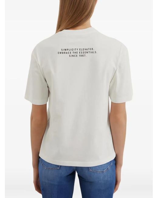 Marc O' Polo White Logo-Print T-Shirt